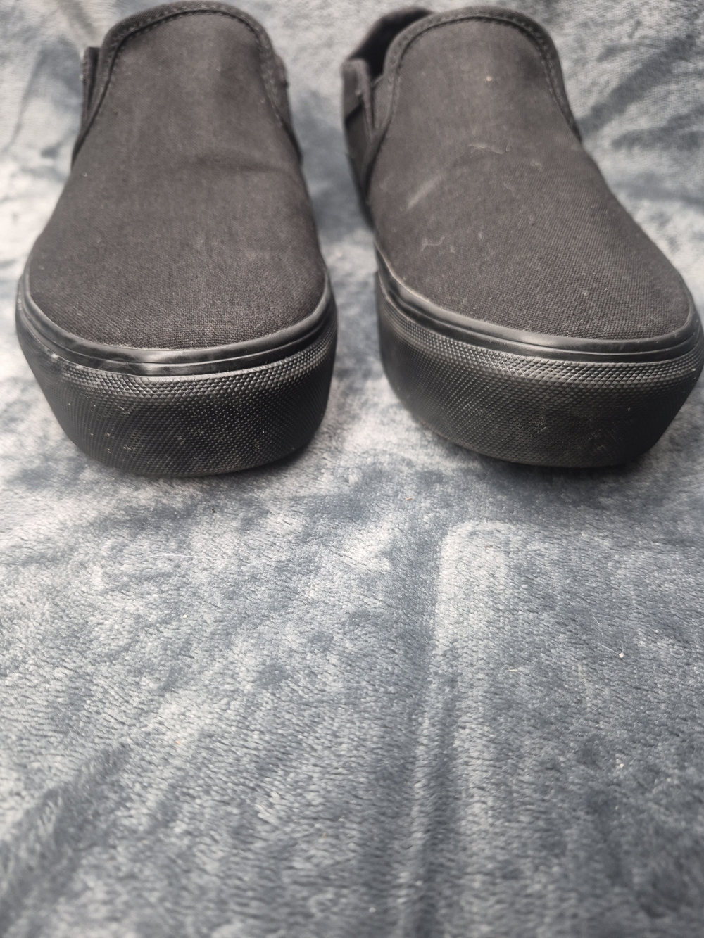 Vans Asher Black Canvas Slip On Skate Shoes Women's 10 - Picture 3 of 11